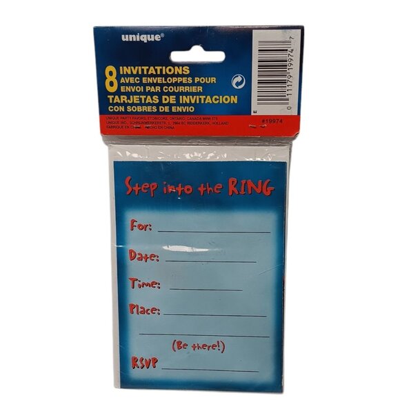 Vintage 1999 WWF 8 Invitations With Envelopes The Rock Stone Cold Undertaker - Picture 2 of 5